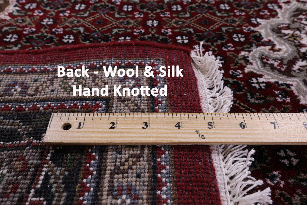 5' 1" X 7' 1" Persian Tabriz Hand Knotted Wool and Silk Rug Q8929