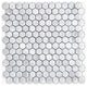 White Carrara Honed 1" Hexagon Marble Mosaic