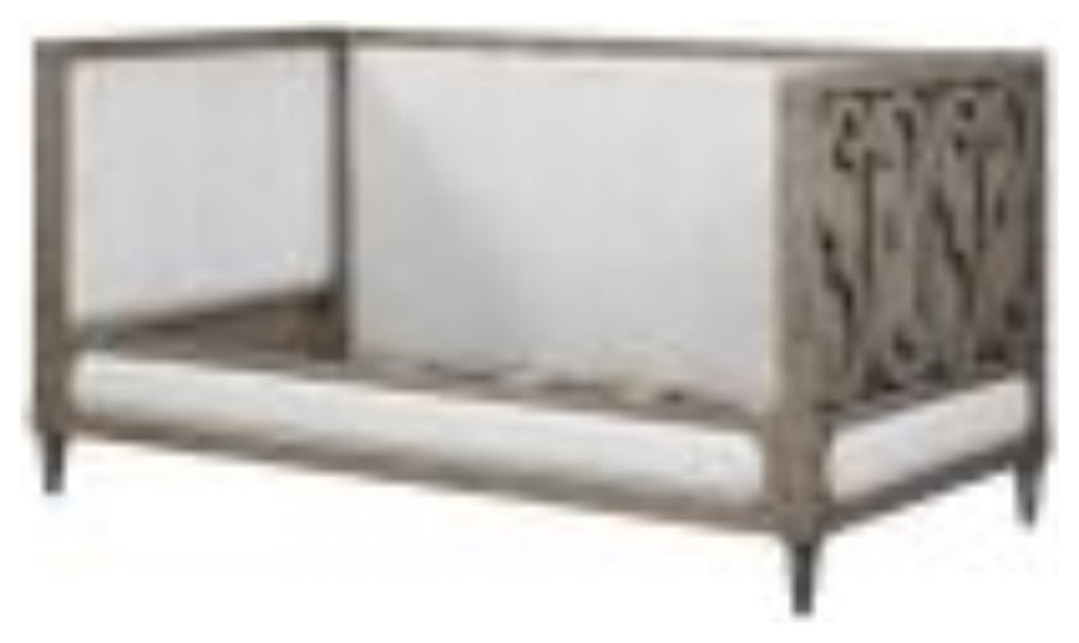 39710 Twin Daybed, Tan Fabric & Salvaged Natural Finish, Artesia