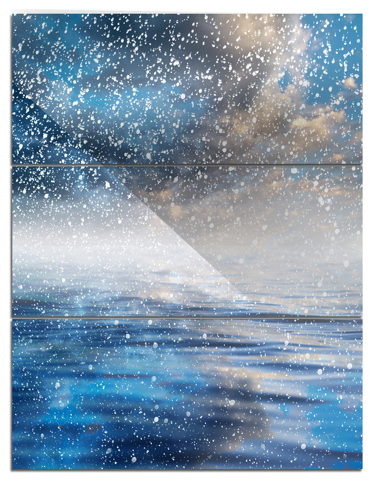 "Blue Sky Reflection in the Lake" Photo Metal Wall Art, 3 Panels, 28"x36"