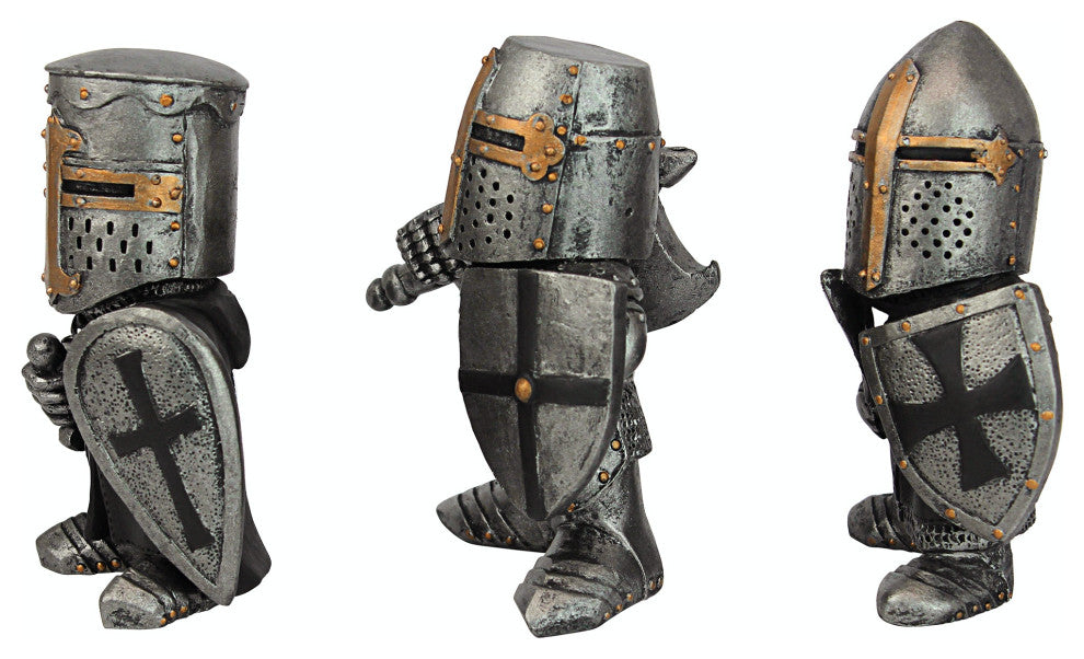 Medieval Crusader Knights of the Gothic Realm Statues, 3-Piece Set