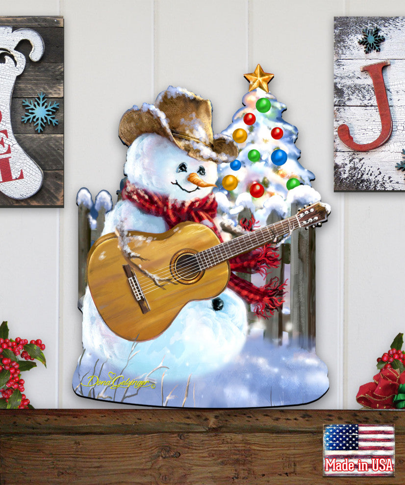 Guitar Rocker Snowman Wall and Door Hanger by Dona Gelsinger