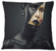 Woman with a Zip on Face Portrait Throw Pillow, 16"x16"