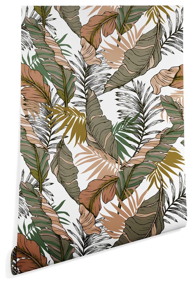 Deny Designs Marta Barragan Camarasa Tropical Jungle Wallpaper, Green, 2'x8'