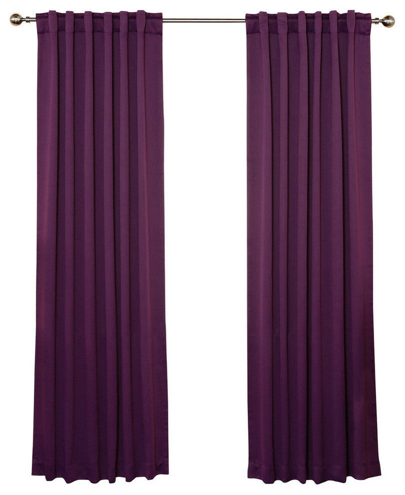 Solid Thermal Blackout Curtain Panels, Purple, 84", Set of 2