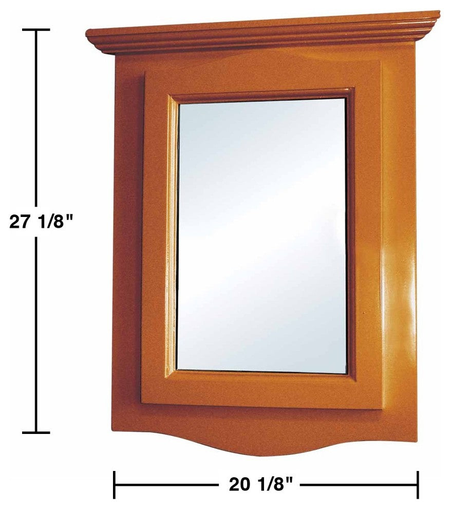Bathroom Medicine Cabinet with Mirror Golden Oak Hardwood Corner Wall Mount