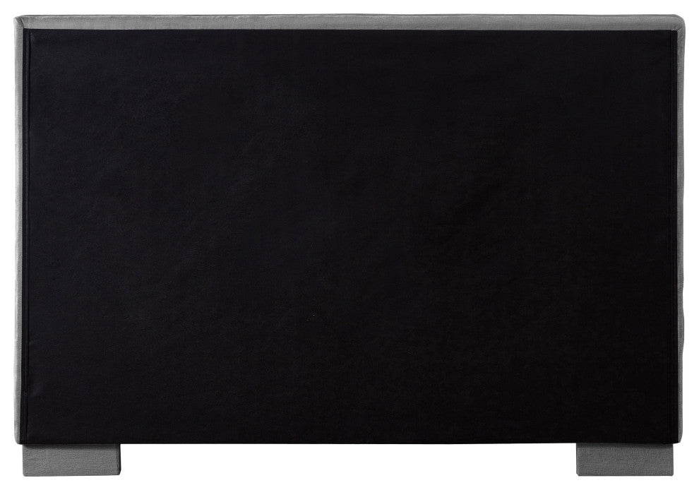 Paxton Chenille Fabric Upholstered Bed, Gray, Queen