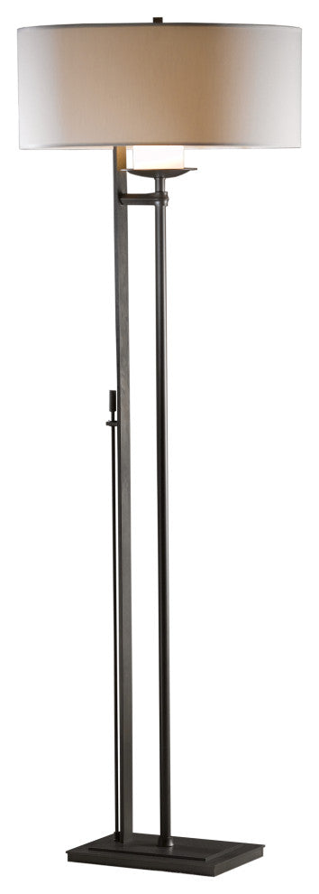 Rook Floor Lamp, Dark Smoke Finish, Natural Anna Shade