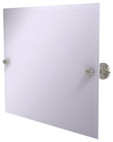 Frameless Landscape Beveled Edge Tilt Mirror, Satin Nickel