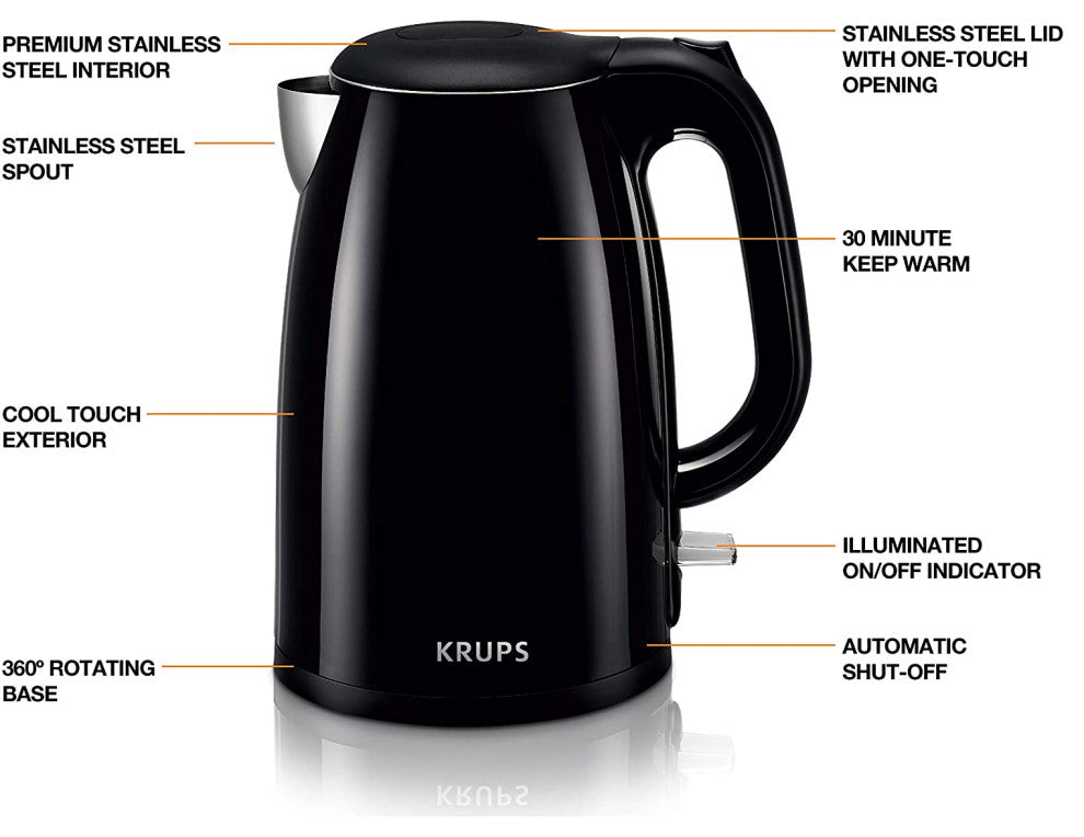 Krups Kettle Cool Touch 1.5L, Black