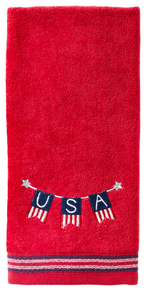 SKL Home Usa Banner Hand Towel, 2Pack, Red