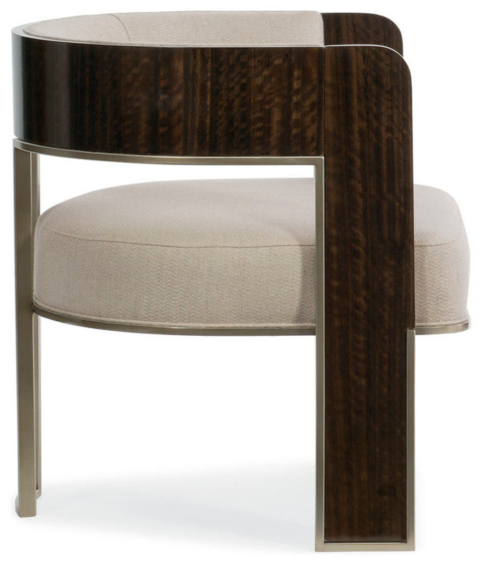 Modern Streamline Open Back Barrel Chair