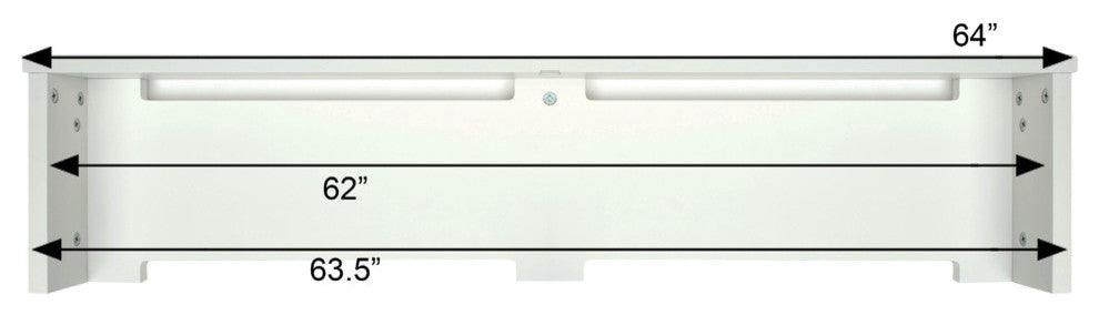 Wood Baseboard Heater Cover, 5' Length, Shaker, Open Endcaps