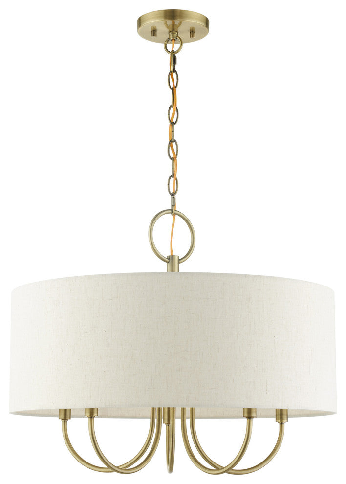 Antique Brass Transitional, Pendant Chandelier