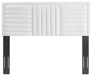 Believe Channel Tufted Performance Velvet Twin Headboard, White