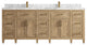 Santa Monica 84 Double Sink Bath Vanity in Whitewashed Teak 2" Carrara Marble