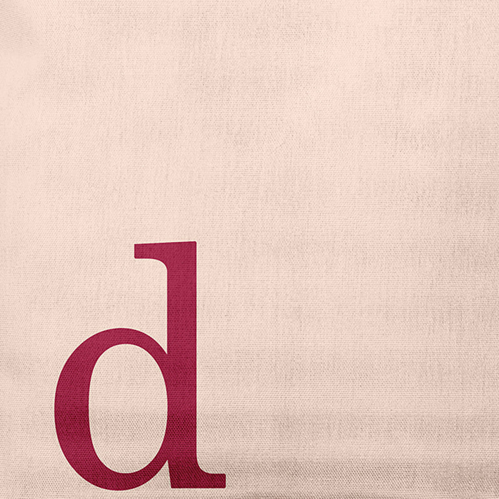 16"x16" Modern Monogram Decorative Throw Pillow, Cranberry