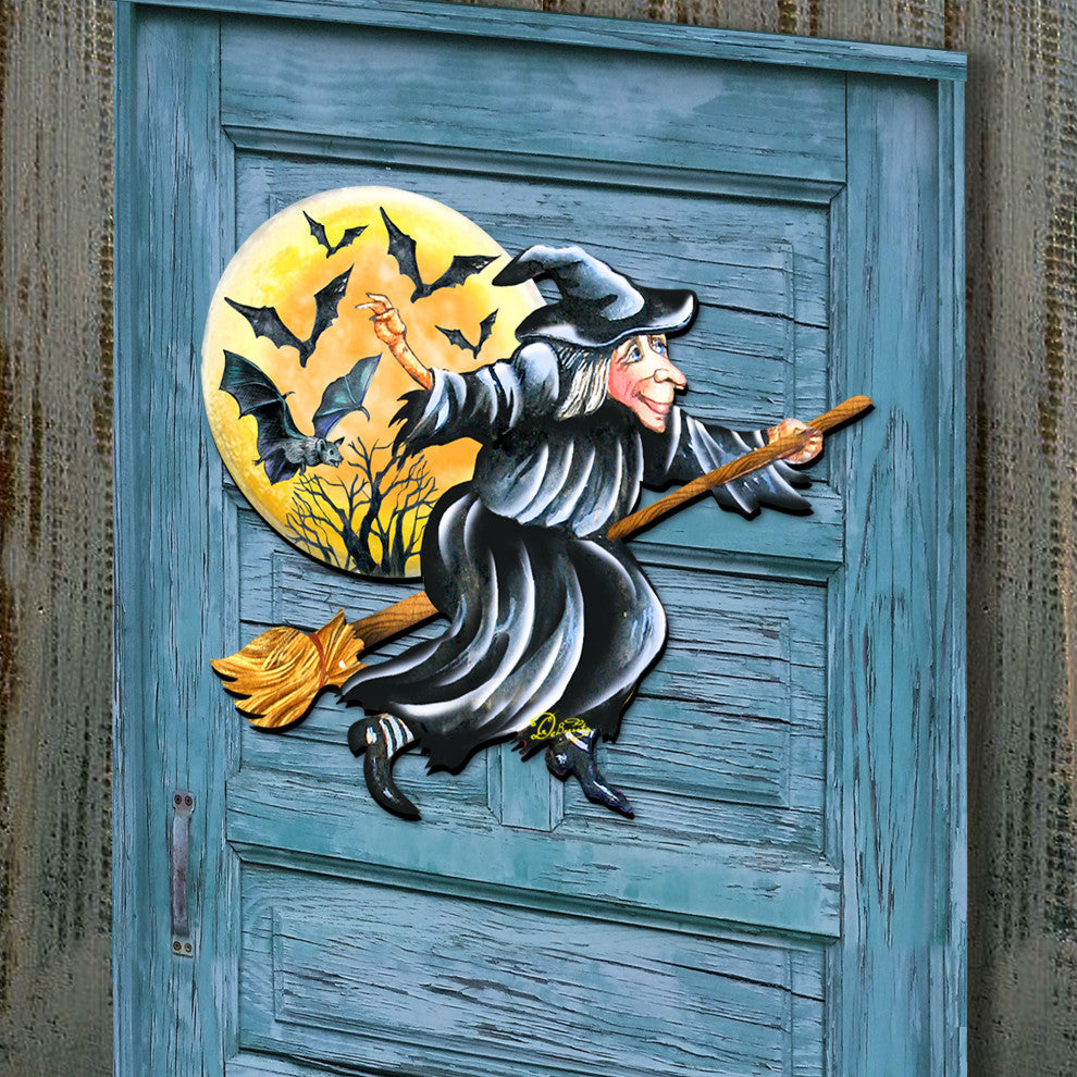 Halloween Witch Wooden Door Hanger