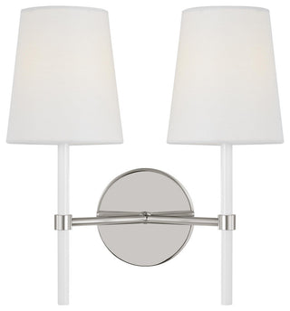 Monroe Double Sconce, Polished Nickel