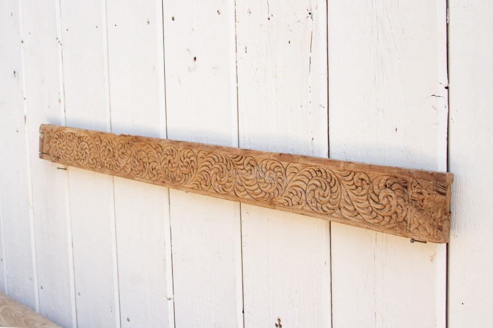 Ancient Scrolled Motif Indian Carving