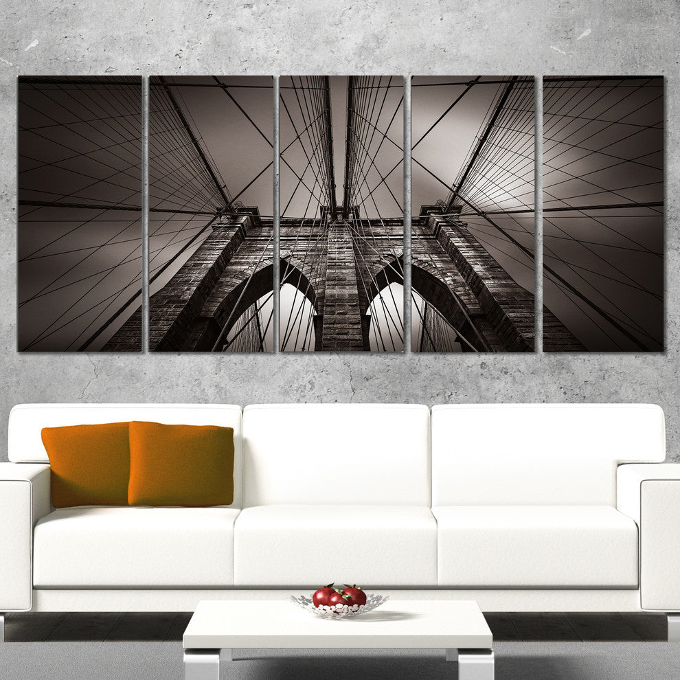 Brooklyn Bridge in NYC USA, Extra Large Canvas Print, 60"x28", 5 Panels