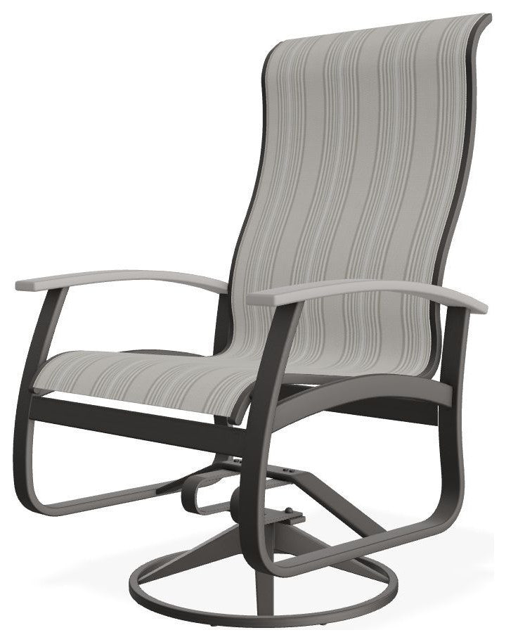 Belle Isle Sling Outdoor Swivel Rocker, Harbor/Warm Gray