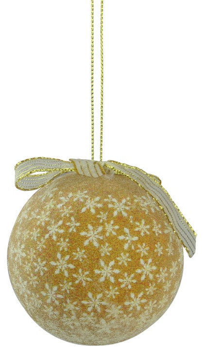 Snowflake Tree Shatterproof Christmas Ball Ornaments, Brown/White, 6-Piece Set