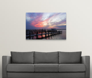 Dockside Sunset 4 Wrapped Canvas Art Print, 48"x32"x1.5"