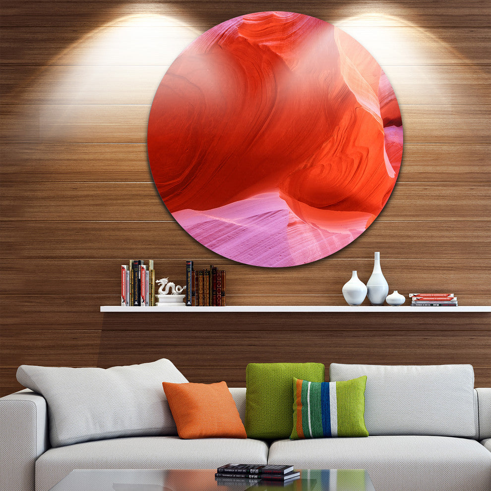 Antelope Canyon Cave Inside, Landscape Photo Round Wall Art, 23"