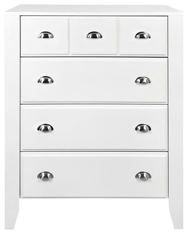 Cleary Contemporary Faux Wood 4 Drawer Dresser, White