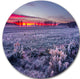 Colorful Cold Frosty Morning, Landscape Disc Metal Artwork, 23"