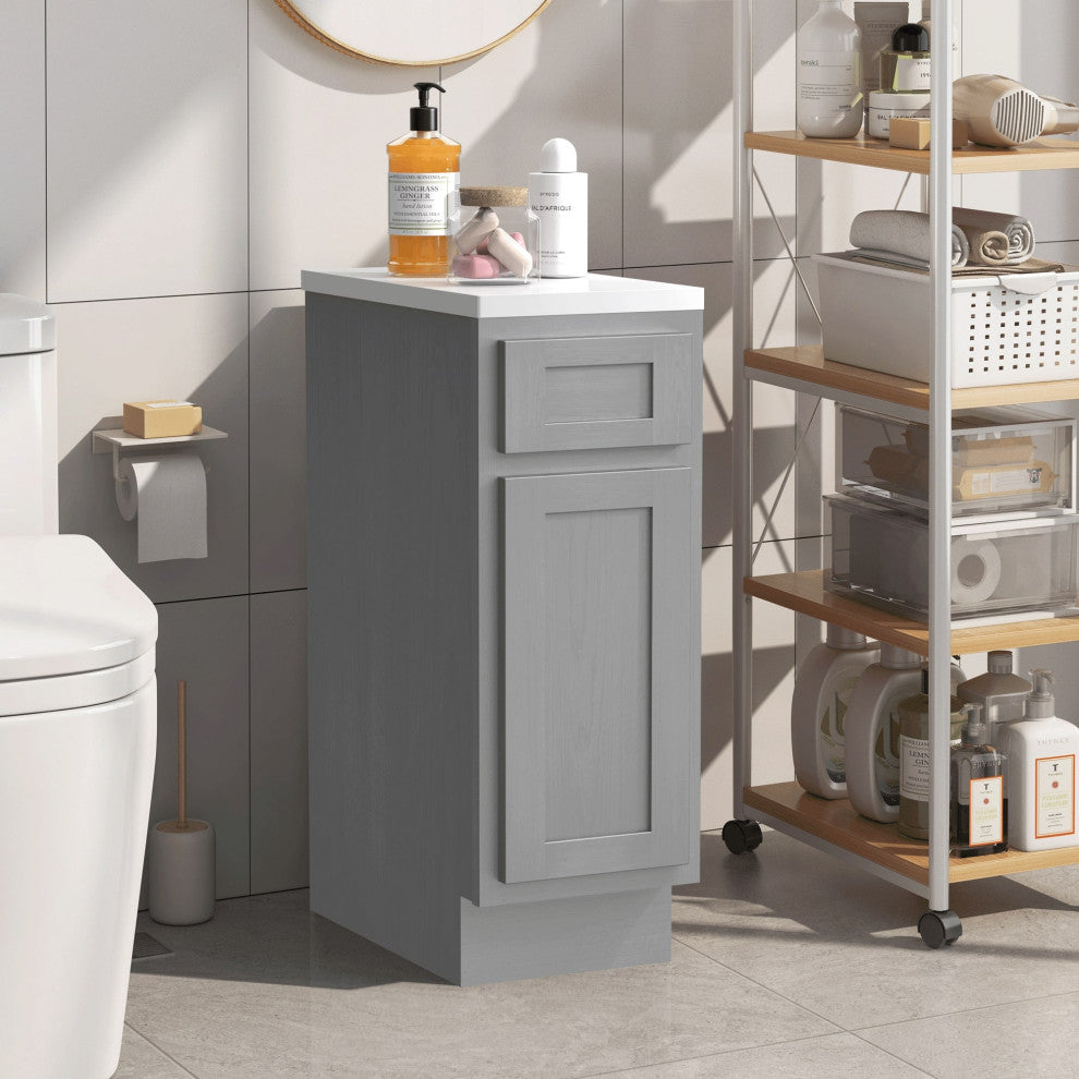 Vanity Art Vanity Cabinet Only, 12", Silver