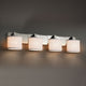 Textile Modular 4-Light Bath Bar, Oval, Brushed Nickel, White Fabric Shade