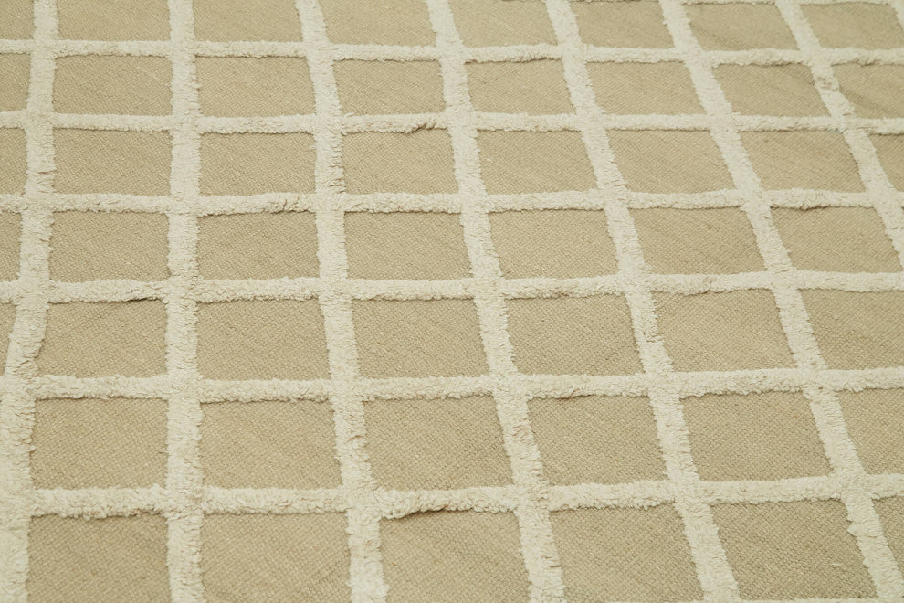 Rug N Carpet - Hand-knotted Modern Design 9' 0'' x 12' 0'' Wool Unique Kilim Rug