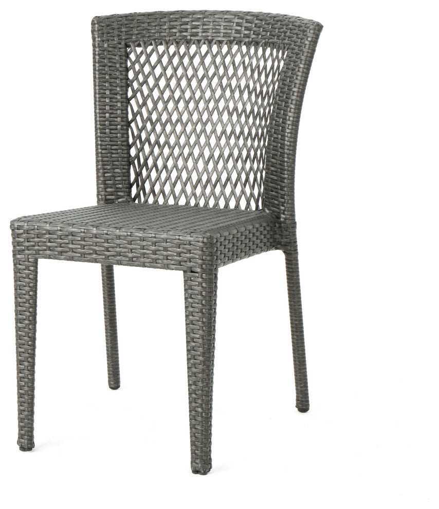 GDF Studio 9-Piece Herman Outdoor Wicker Dining Set, Gray