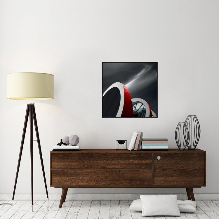 "Mediacita" Framed Canvas Giclee by Gilbert Claes, 31x31"