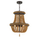 3-Light Lantern Empire Chandelier With Beaded Accents, Oil Rubbed Bronze