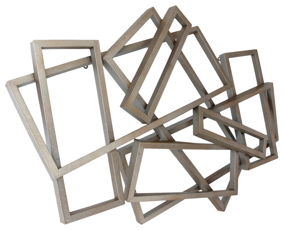 Industrial Metal Rectangles Wall Dcor - Silver