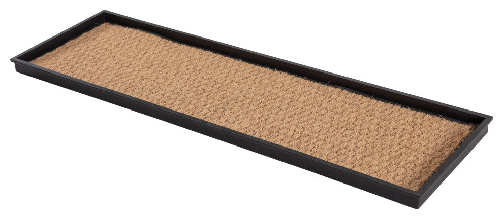 46.5"x14"x1.5" Natural/Recycled Rubber Boot Tray Tan Coir Insert