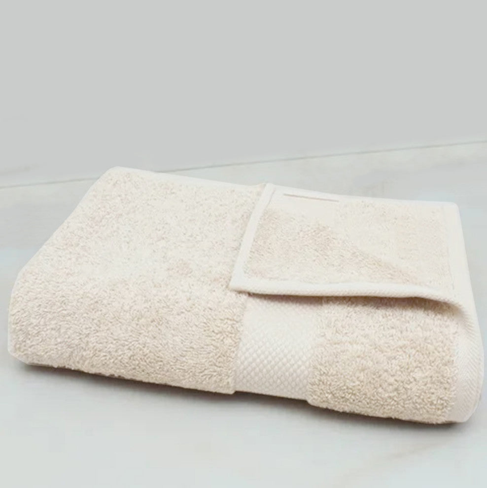 Delara 100% Organic Cotton 650 GSM Feather Touch Quick Dry Bath Sheet 36"X70", Ivory