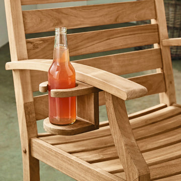 Logan Teak Wood Porch Rocking Chair with Cup Holder