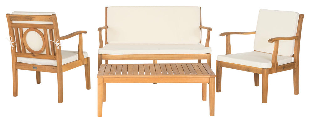 Safavieh Montclair 4-Piece Indoor-Outdoor Living Set, Natural