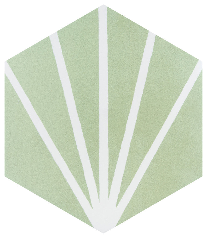 Horizon Dusk Hex Verde Porcelain Floor and Wall Tile