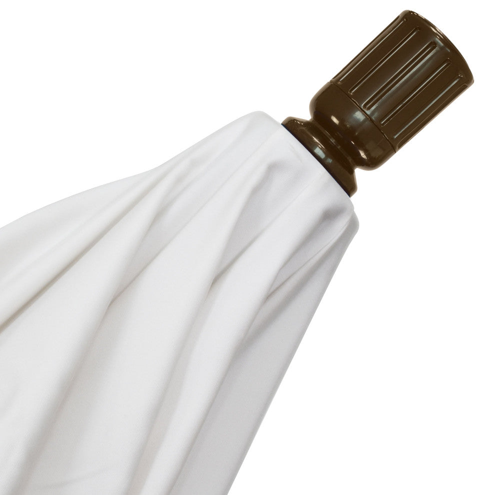 7.5' Bronze Collar Tilt Lift Fiberglass Rib Aluminum Umbrella, Sunbrella, Iris