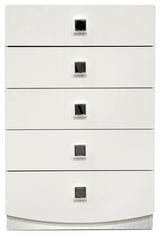 France White Modern 5-Drawer Bedroom Chest