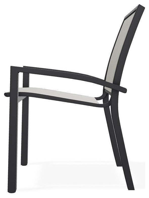 Kendall Sling Stackable Outdoor Dining Chair, Ella/Black