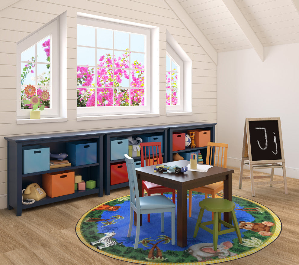 Kid Essentials Rug, Jungle Friends, 5'4" Round