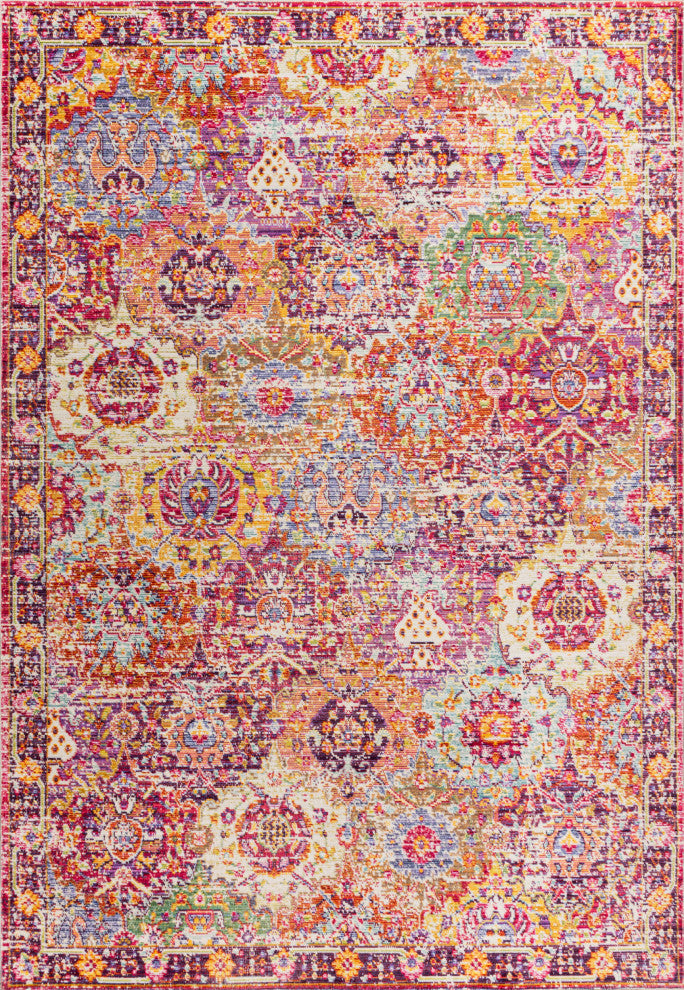 Flori Bohemian Medallion Area Rug, 5x8
