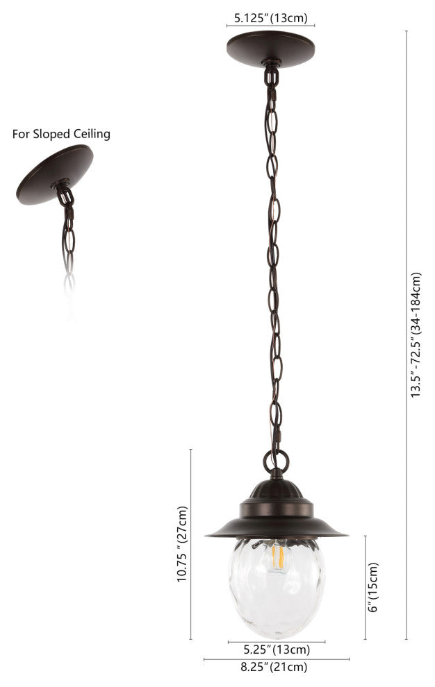 JONATHAN Y Lighting JYL2401 Manteo 9"W LED Mini Pendant - Oil Rubbed Bronze /
