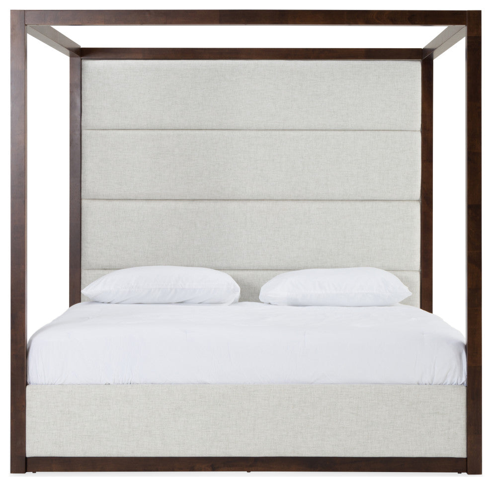 Modrest Manhattan Contemporary Canopy Cherry Bed, Queen